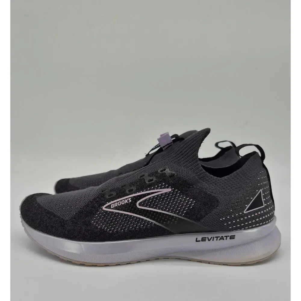 Brooks Levitate StealthFit 5 Women’s Running Shoes Gray Black Pink US 9.5